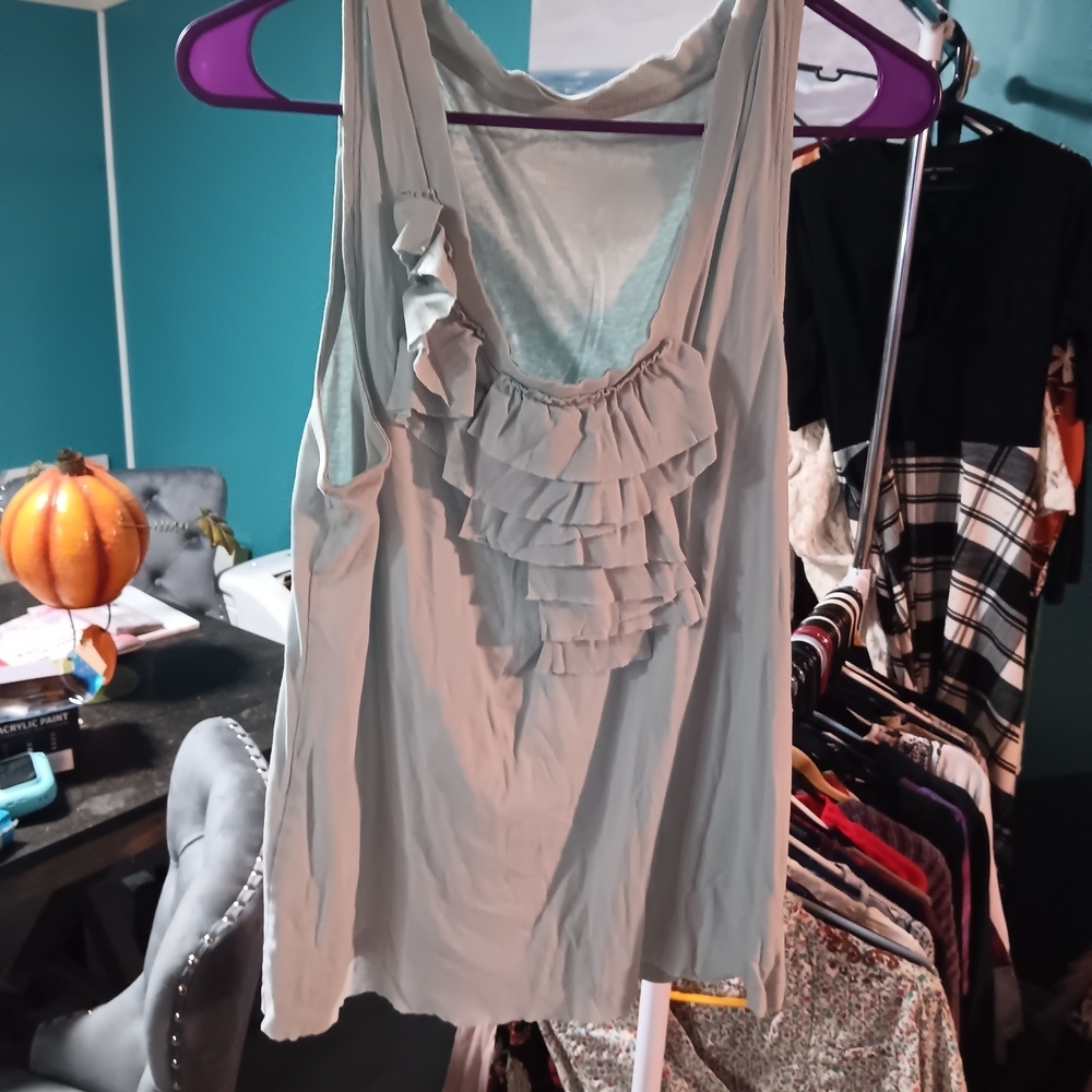 Elegant Ruffled Light Blue Top